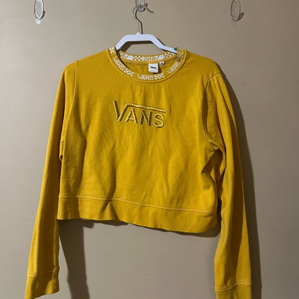 Vans Women's Mustard Yellow Logo Sweatshirt
